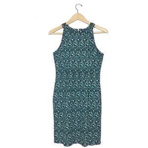 H&M Palm Leaf High Neck Sheath Dress Medium